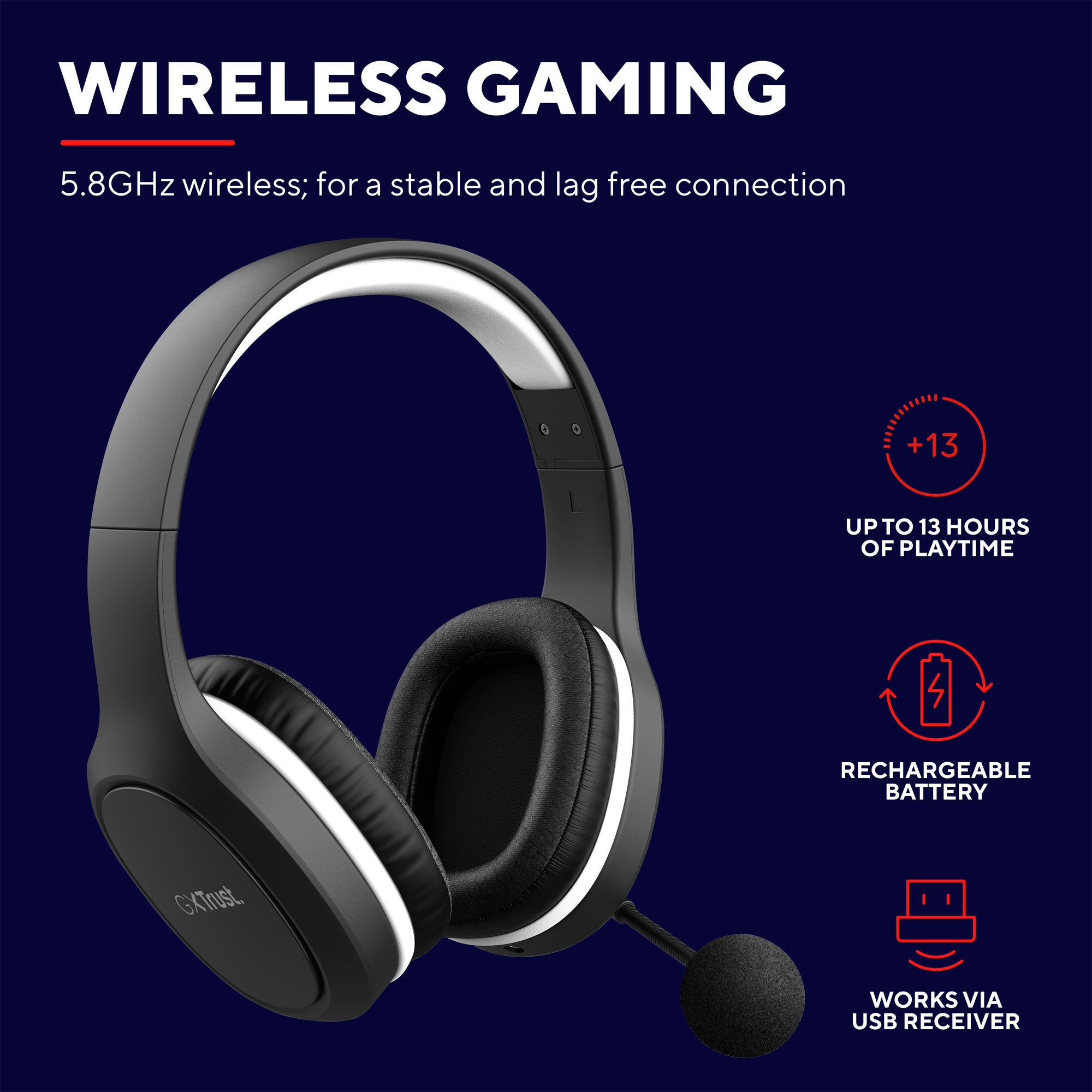 Miljövänligt Gaming headsett Trust GXT 391 Thian Wireless