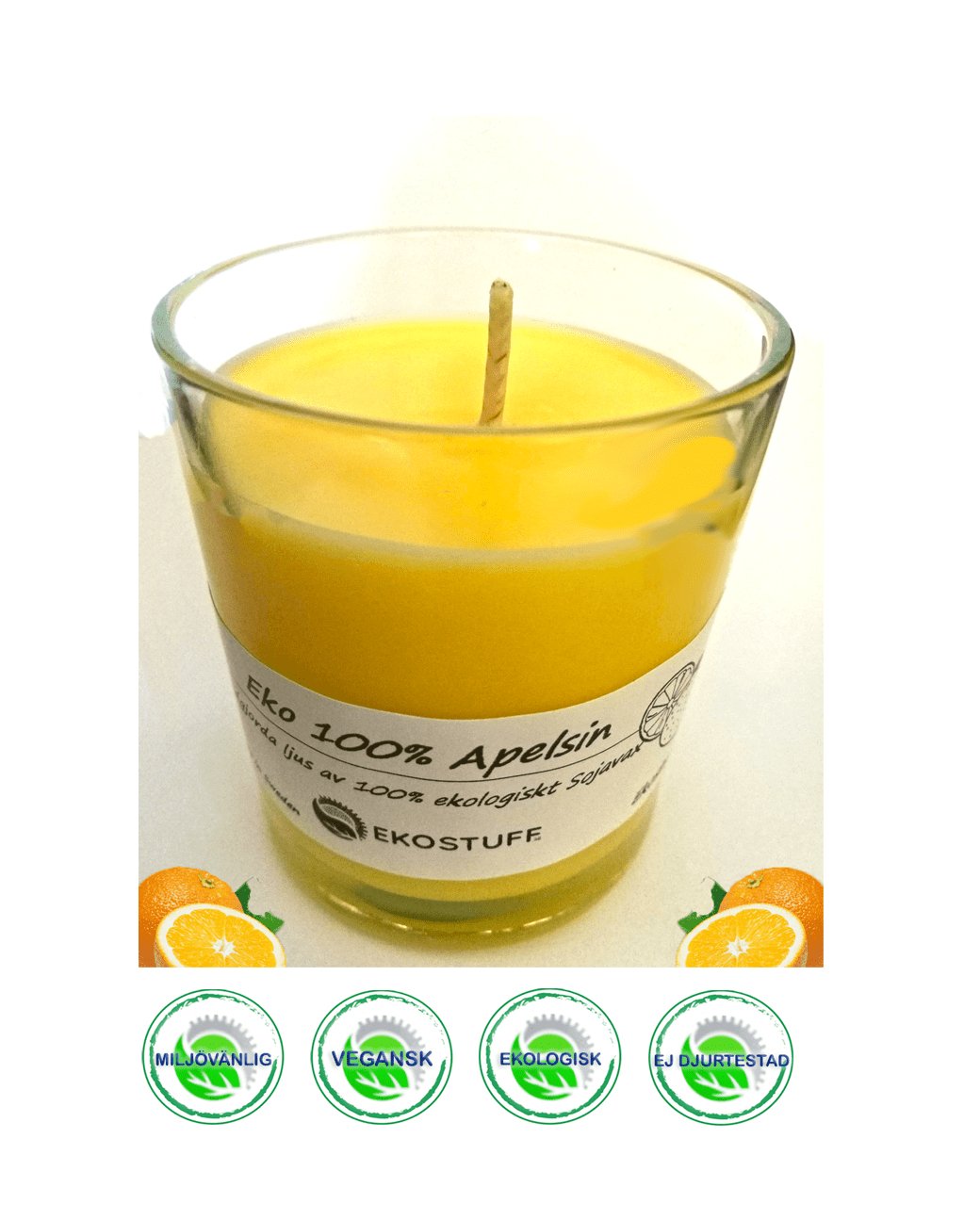 Handgjorda Ekologiska Sojaljus - Ekostuff.seNaturell 315g