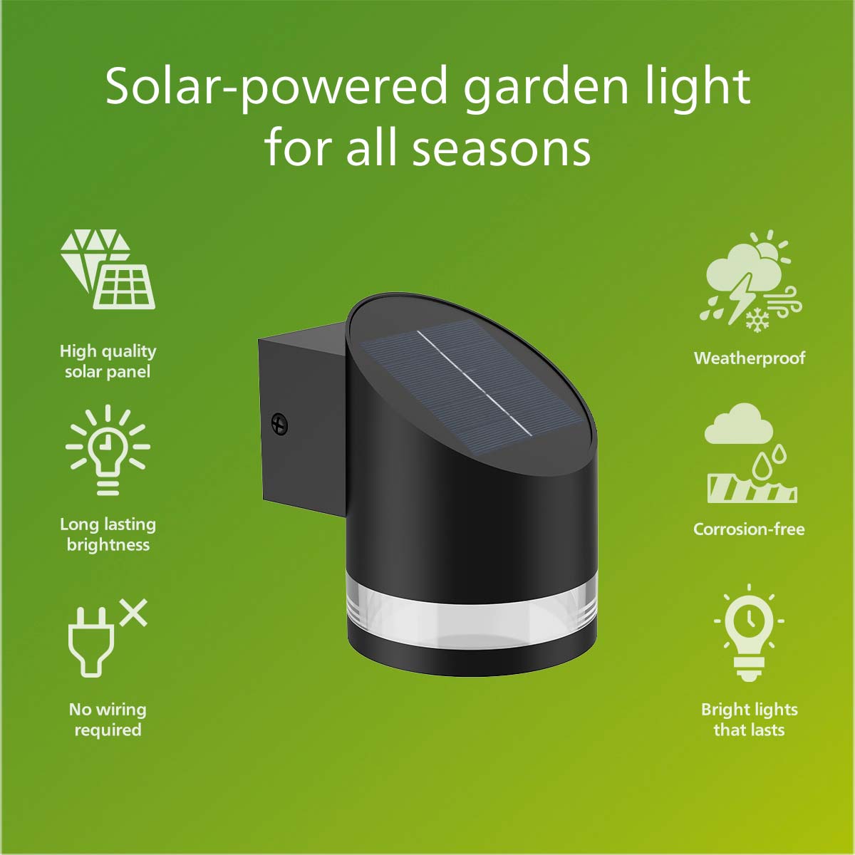 Philips Fyve Vägglampa Solcell Ultra Efficient LED 200lm Svart